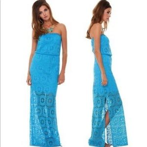 Lilly Pulitzer strapless lace maxi dress